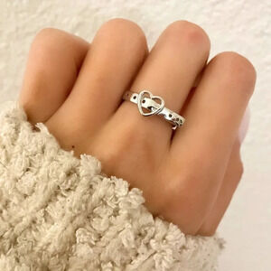 925 Sterling Silver Dainty Thin Belt Buckle Ring Belt Ring Minimalist Ring